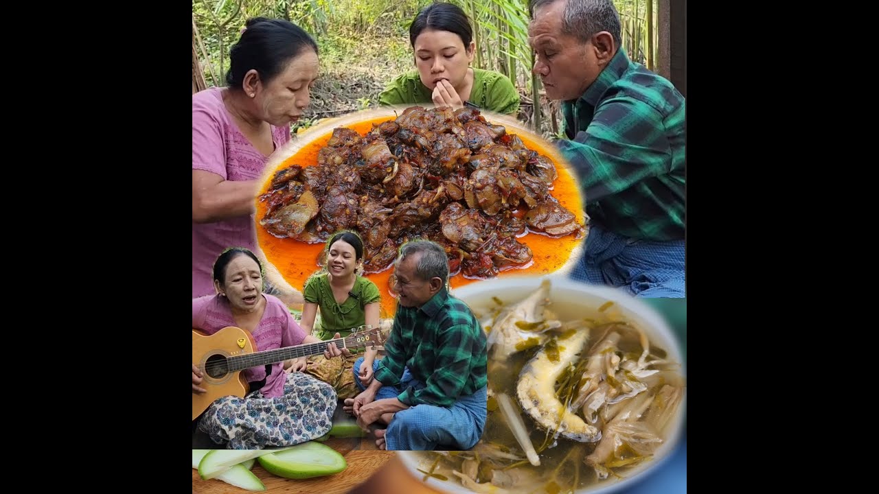 ဂုံးခရု ရှဟင်း,ပတက်စာ+ကင်ပွန်းချဥ်ဟင်းချို ငါးပိရည်ငရုပ်သီး သရက်ကင်းတို့စရာ😋😋