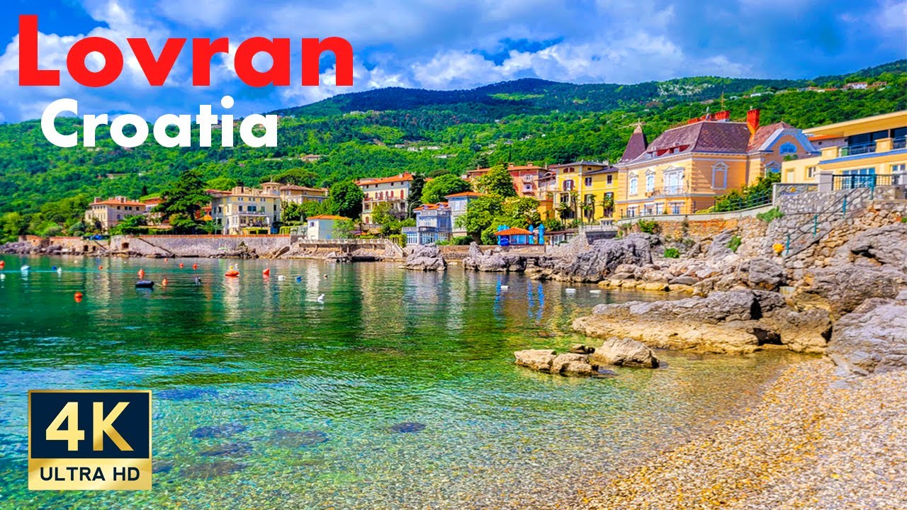 Lovran Croatia 🇭🇷 4K Istria Beach Promenade and Old Town Walking Tour