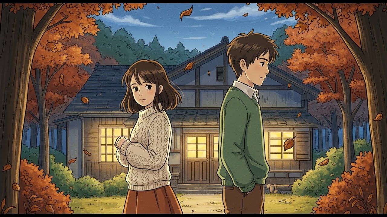 First Love, Under the Falling Leaves | A Quiet Autumn Evening 🍂 Ghibli-Style ASMR