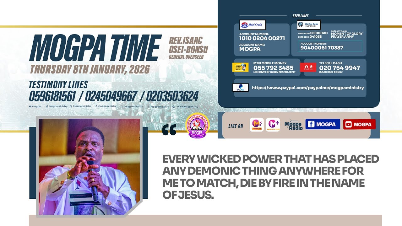 I SHALL NOT WALK INTO DEMONIC PLANS || MOGPA TIME WITH REV O B || 08 - 01 - 2026