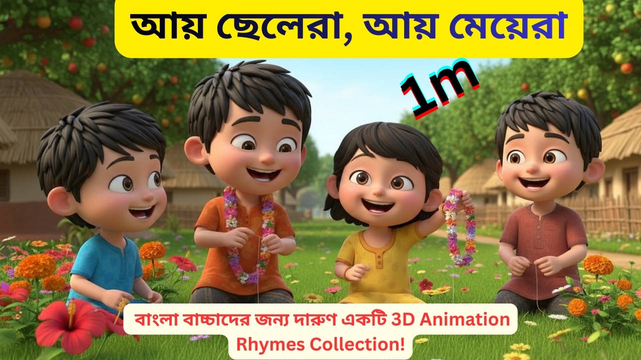 আয় ছেলেরা, আয় মেয়েরা বাংলা বাচ্চাদের জন্য দারুণ একটি 3D Animation Rhymes Collection!