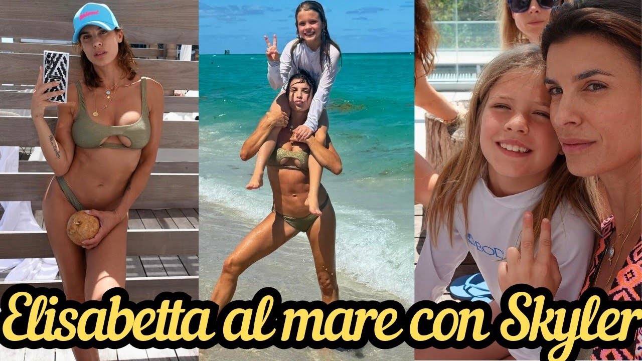 ELISABETTA CANALIS e la figlia SKYLER fanno un weekend al mare a Miami tra sole e giochi d'acqua