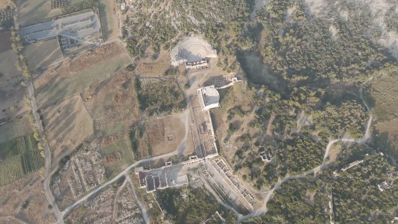 D-Log M. Gelemis, Turkey. Patara Ancient Theatre, Colonnaded Street, Bouleuterion Parliament, Ves...
