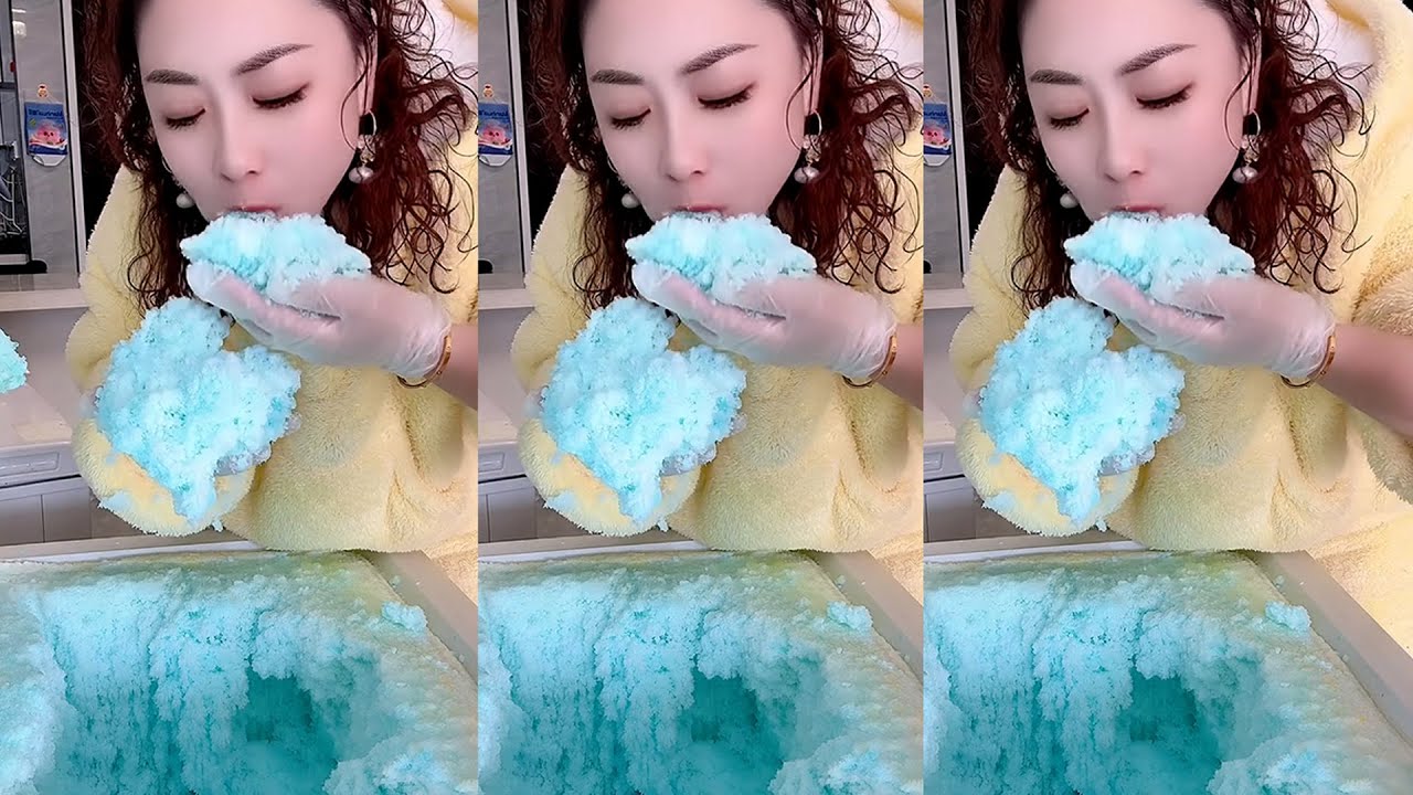 Ajing / ASMR ICE EATING / ASMR MUKBANG ICE EATING SOUNDS FROM THE FROZEN WATER
