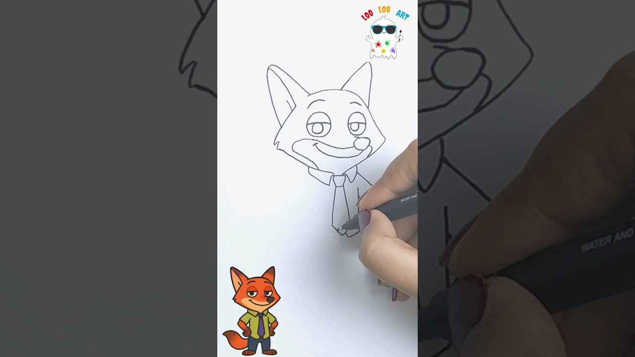 How to Draw Nick Wilde in 1 Minute! 🦊 | Zootopia 2 Easy Art 
