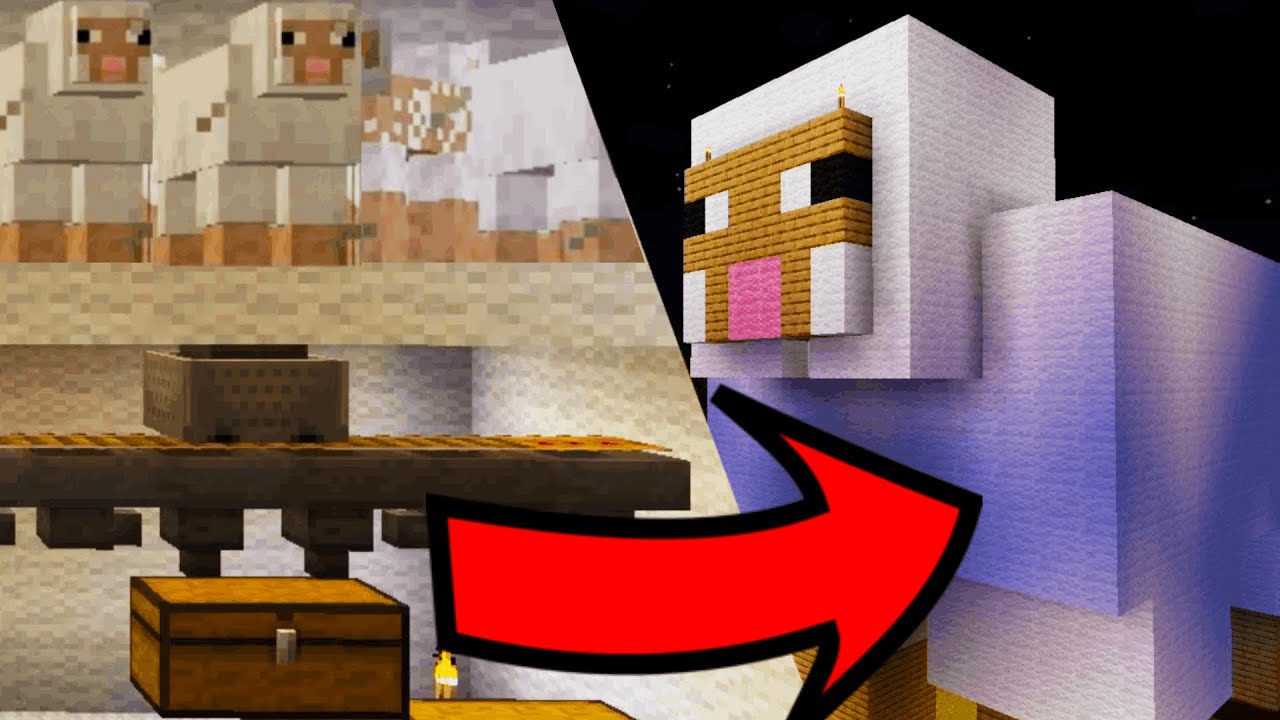 I built a wool farm inside a giant sheep in Minecraft