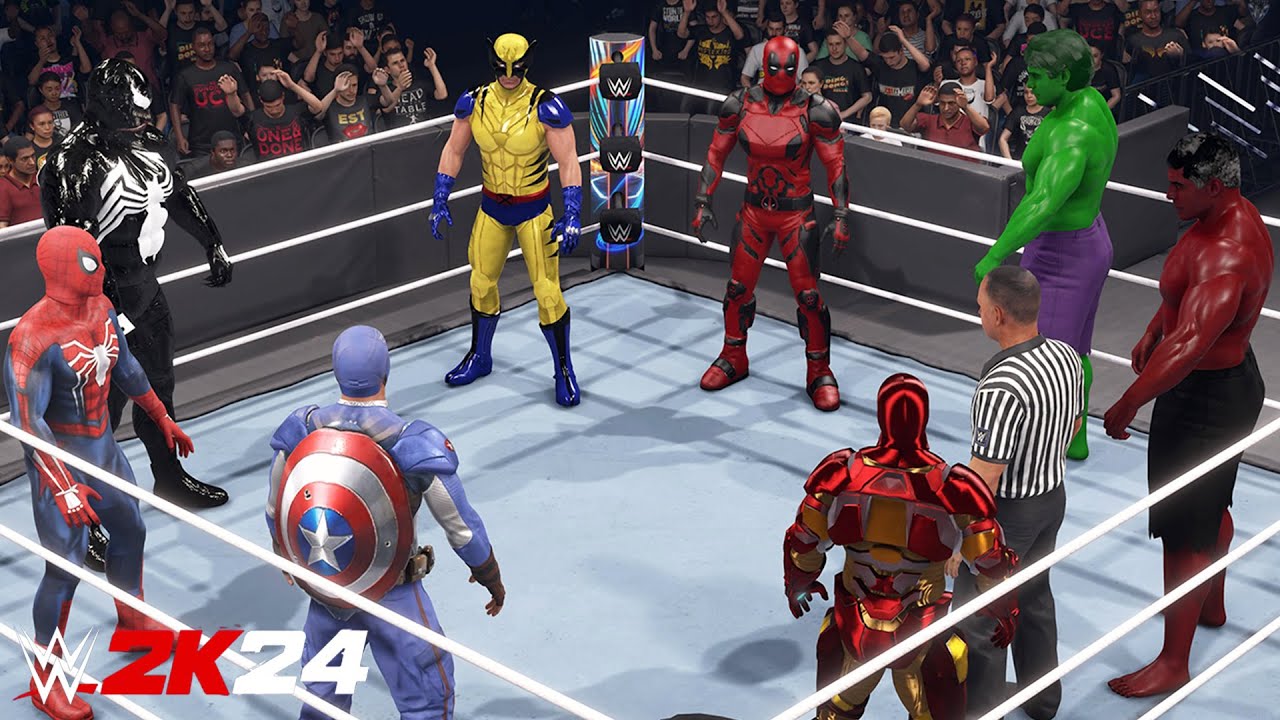 Лучшие команды Marvel's Avengers | Матч на выбывание — WWE 2K24 — PS5 [4K 60FPS]