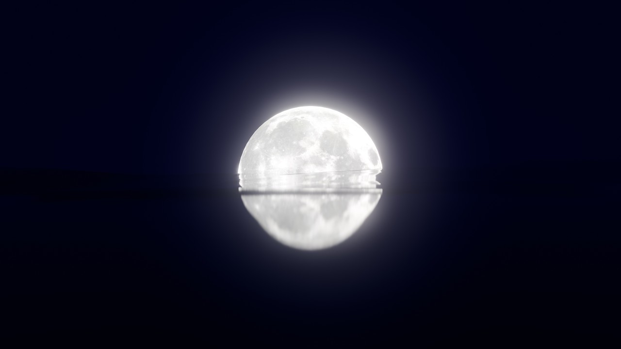 Calming Full Moon Reflection Over Ocean - 1 Hour - 4K - HD - Live Wallpaper - Screensaver