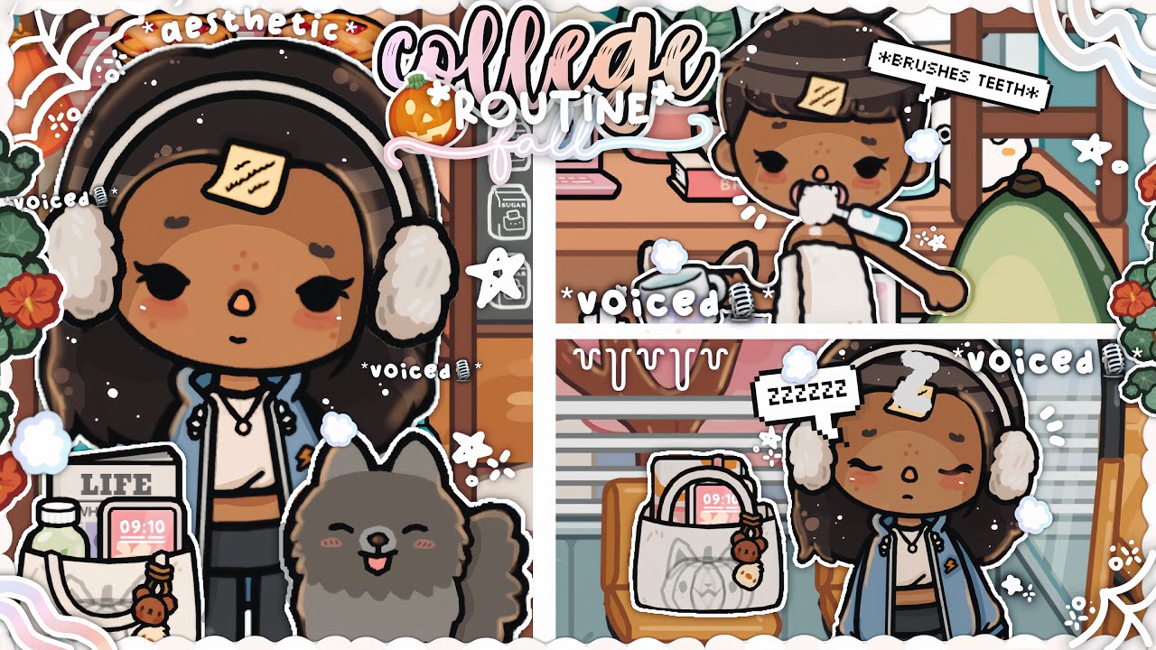 *ЭСТЕТИКА* студенческой осенней рутины🐈🍵🌸|| *ОЗВУЧЕНА* || Toca Boca Life World🧋🍂