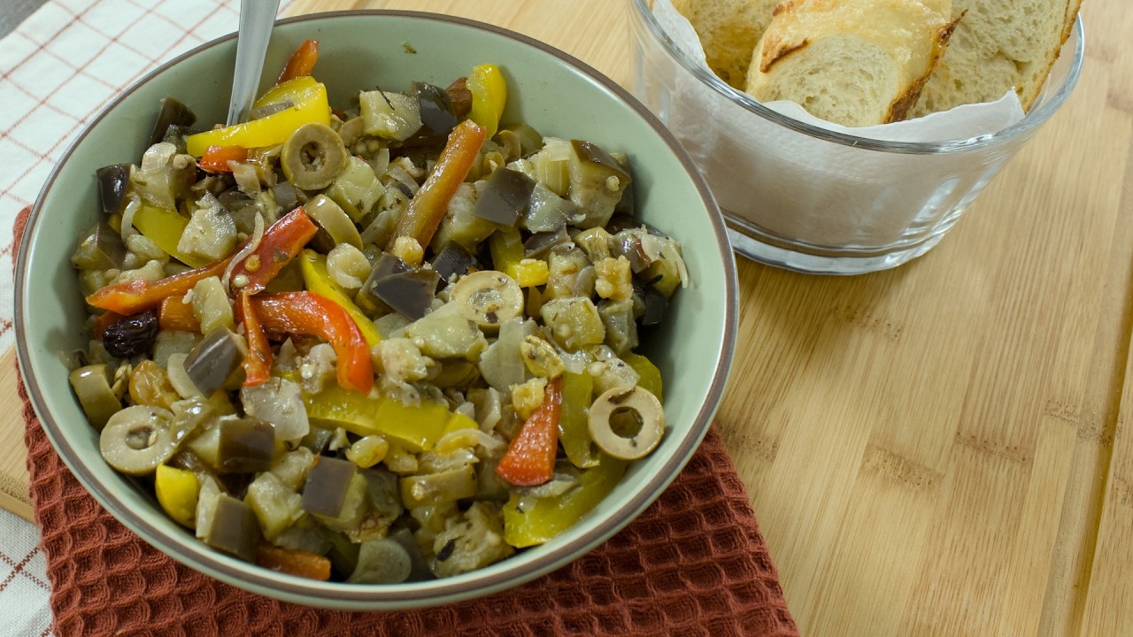 CAPONATA DE BERINJELA ANTEPASTO SAUDÁVEL E CHEIO DE SABOR