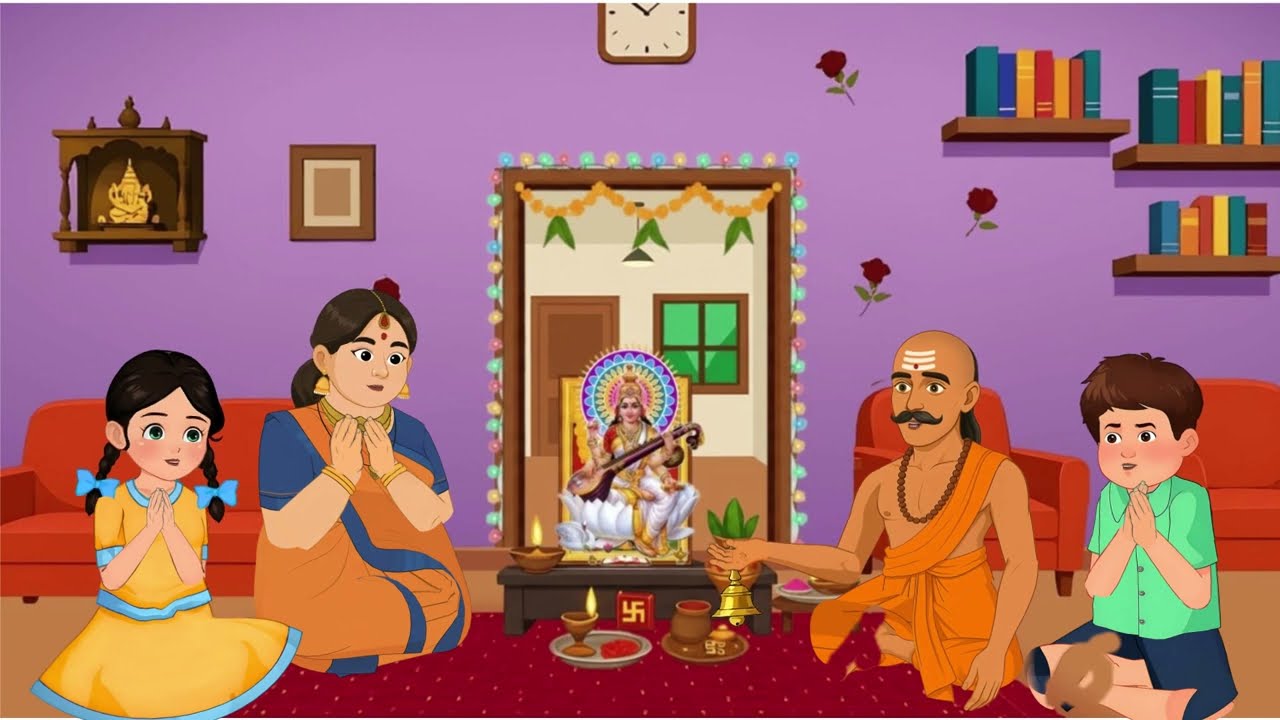 সরস্বতী পূজা | Saraswati Puja Bengali Animation |Childhood Nostalgia | Saraswati Puja Carton