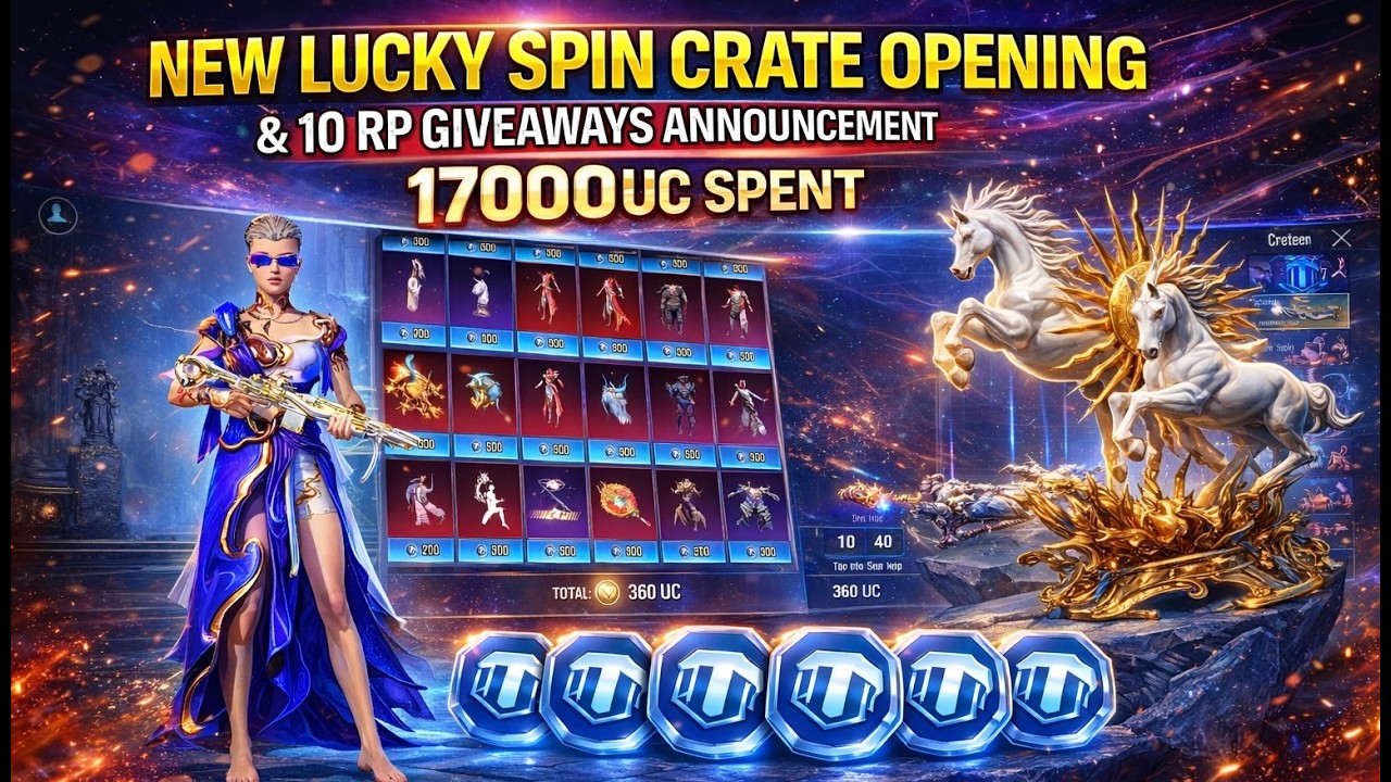 New 8 Mythics Lucky Spin Crate Opening | NEW LUCKY SPIN CRATE OPENING | 17000UC Spent  💵
