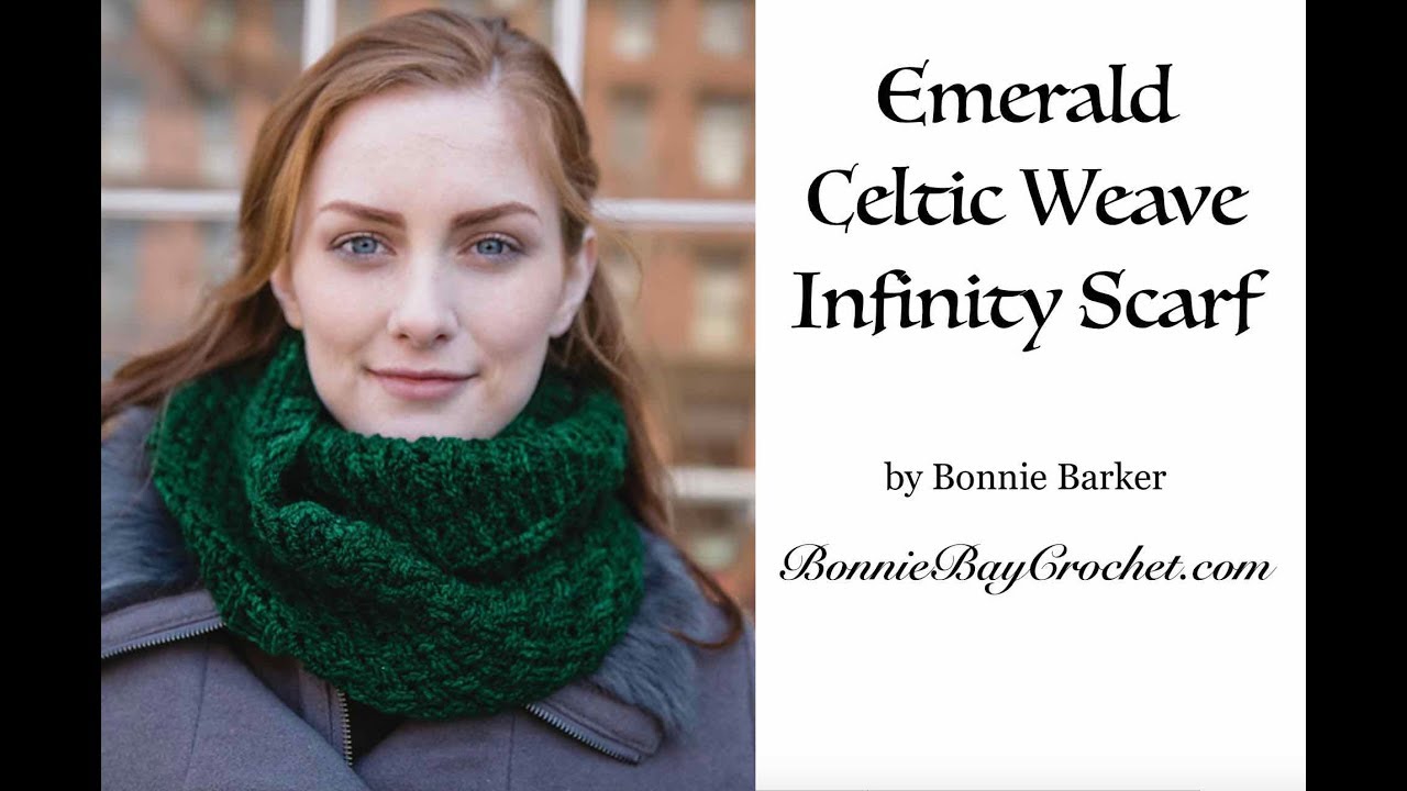 Emerald Celtic Weave Infinity Scarf, by Bonnie Barker