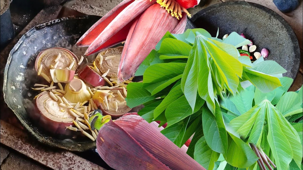 Pria ini masak diluar kepala!! Ikan asap pedas tumis janpis lalapan daun singkong