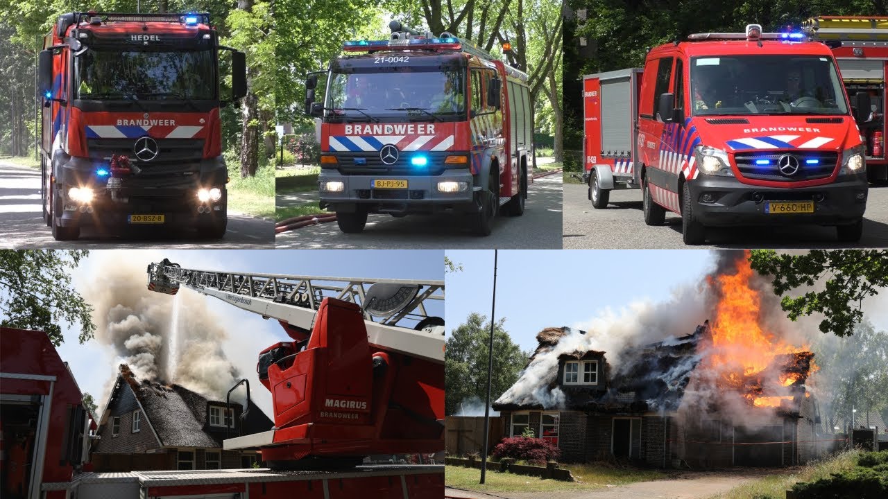 Veel brandweer met spoed opgeroepen voor grote brand in woning Hoff van Hollantlaan Rosmalen