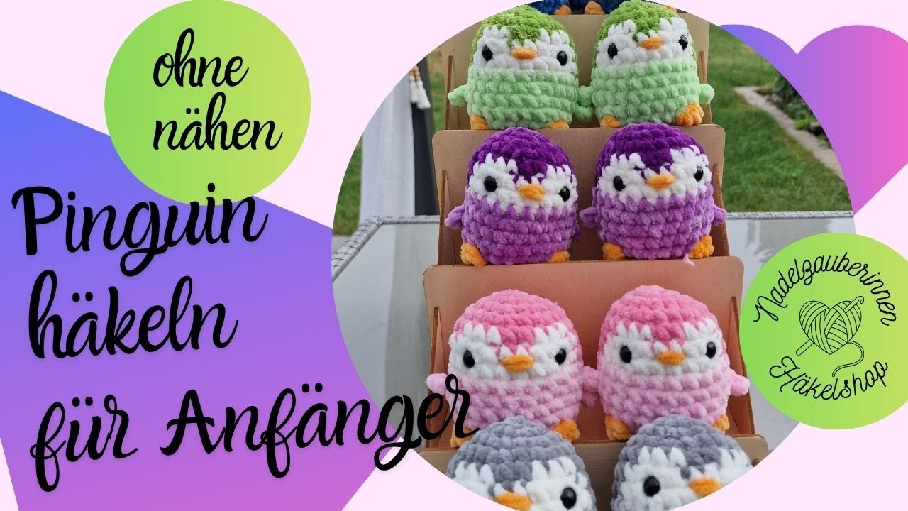 Pinguin Häkeltutorial - Step by step in Echtzeit - super für Anfänger
