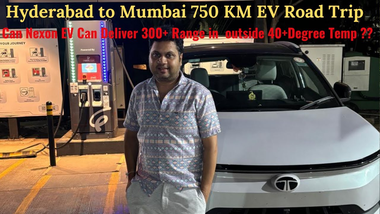 Hyderabad to Mumbai in Tata Nexon EV Max (45) | 752 KM in a Single Day! 🚗⚡️I Real range in Summer I