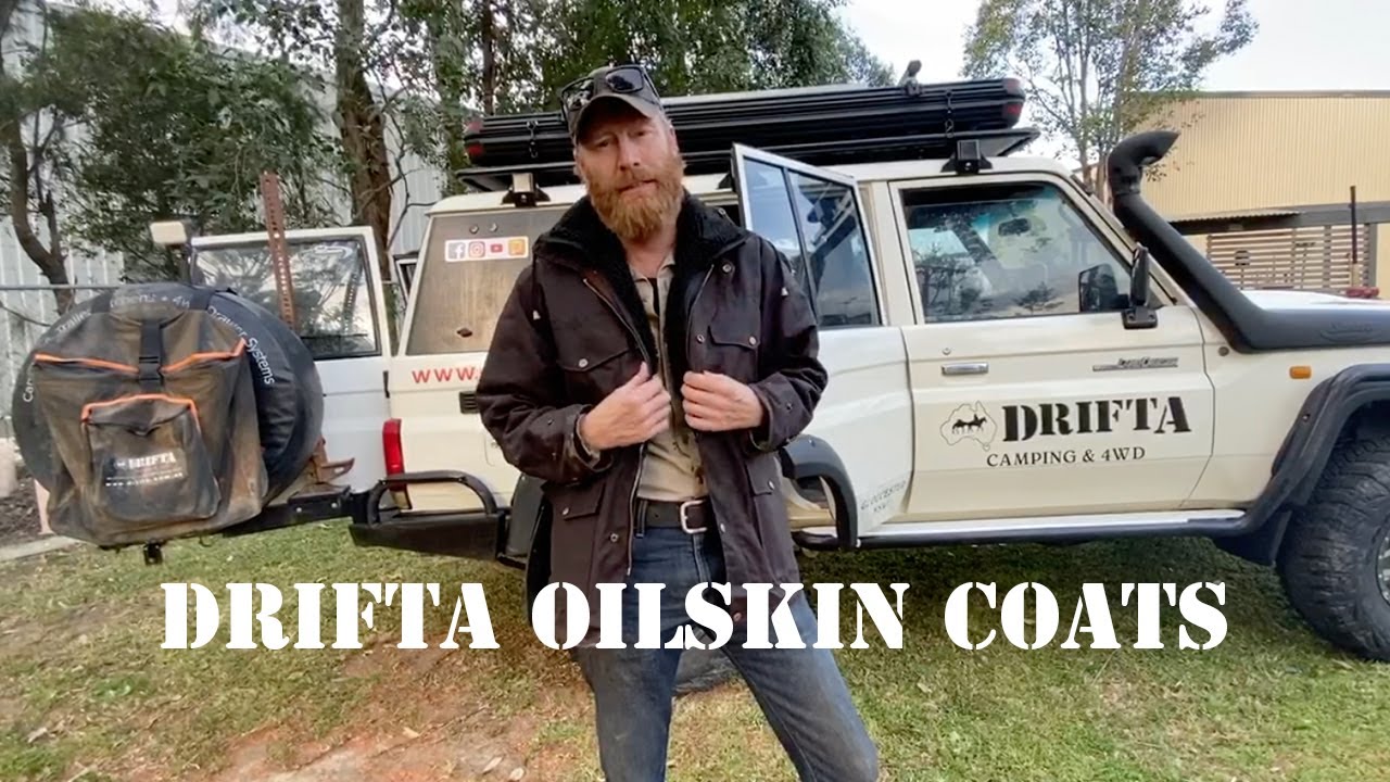 LUKE SHOWING THE NEW DRIFTA OILSKIN COAT / VEST