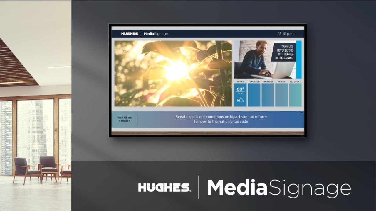 Hughes MediaSignage Overview:  Cloud-based, scalable, digital signage