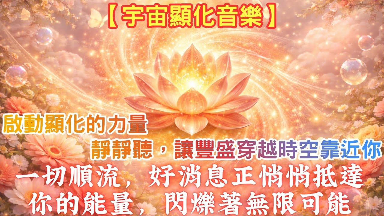 【宇宙顯化音樂】啟動顯化的力量｜靜靜聽，讓豐盛穿越時空靠近你｜一切順流，好消息正悄悄抵達｜你的能量，閃爍著無限可能