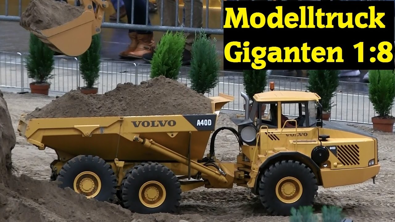 RC Großmodelle 1:8 - Baustelle Construction - Bagger Kipper Raupen XXL - Leipzig 2016