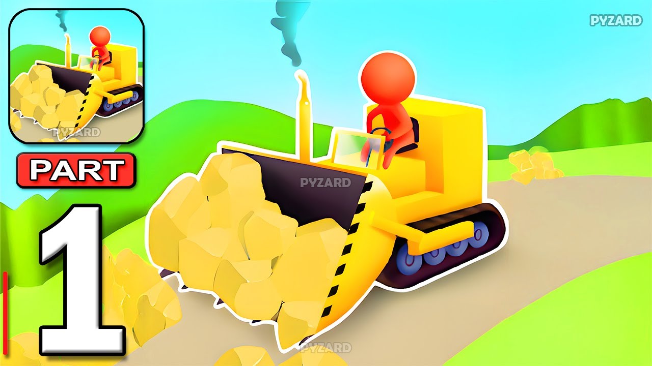 Bulldozer Race - Gameplay Walkthrough Part 1 - Bulldozer Driver Stickman Race (Android, iOS)
