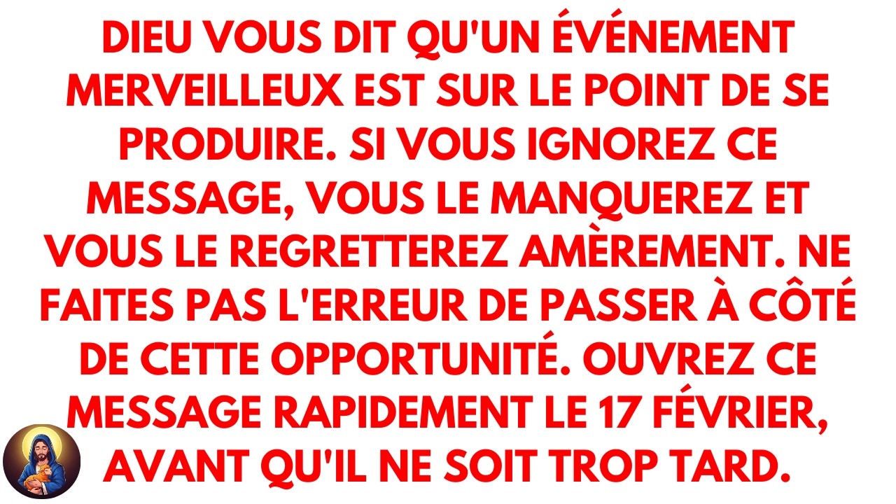 🚨Dieu vous dit qu'un événement merveilleux est sur le point de se produire. Si vous ignorez ce mess