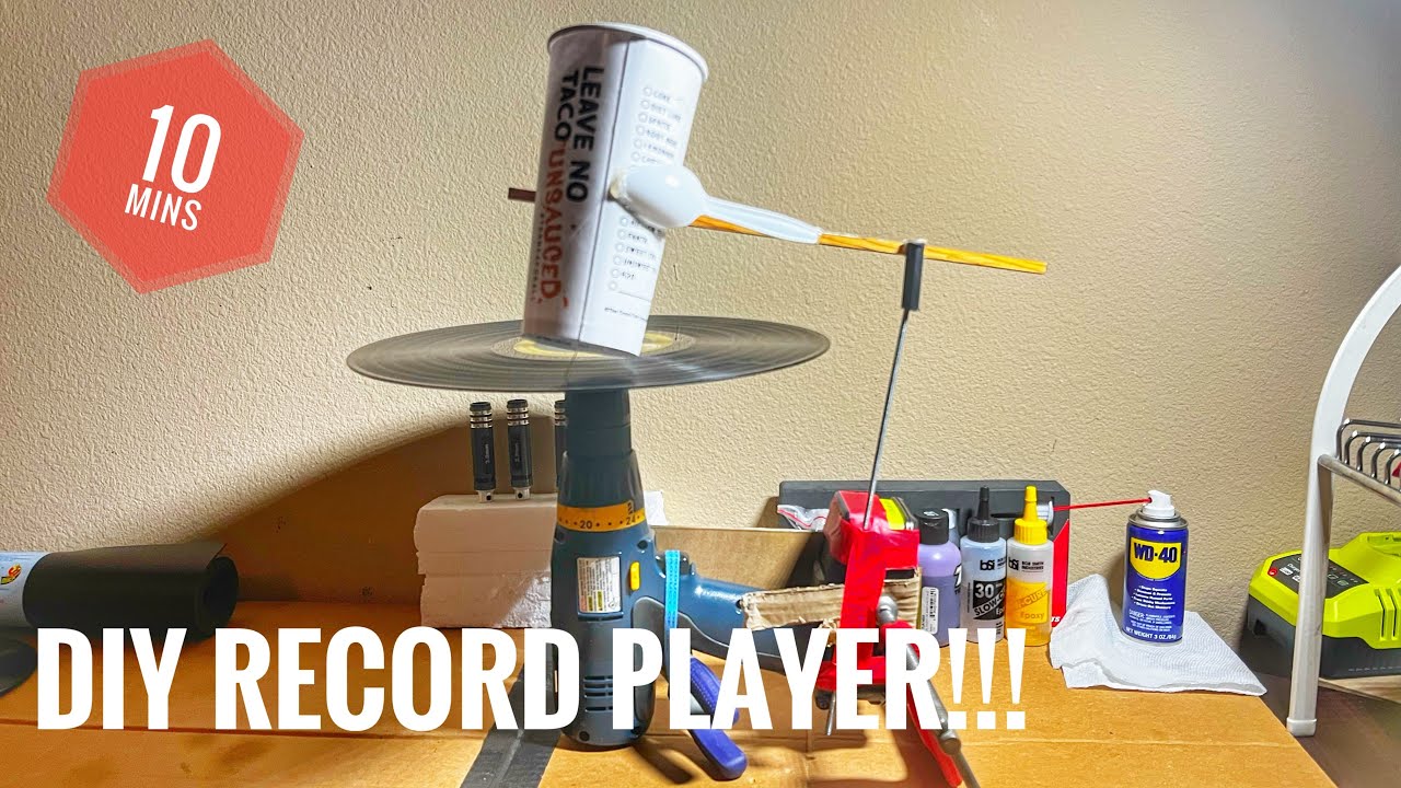 How to Make a WORKING Record Player from Everyday Items in Just 10 mins!!!