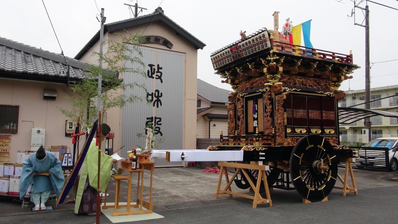 袋井市上山梨中町　政和殿　祝漆塗り完成入魂式典とお披露目引き廻し2023.06
