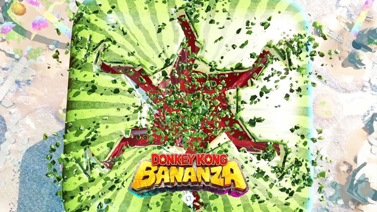 Donkey Kong Bananza 100% Walkthrough · Estrato del Resort ·  Todas las Bananas y Fósiles