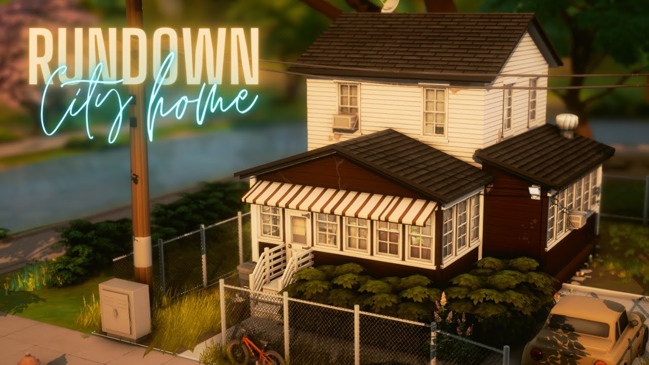 Rundown City Home || Sims 4 Speedbuild || No CC || Realistic