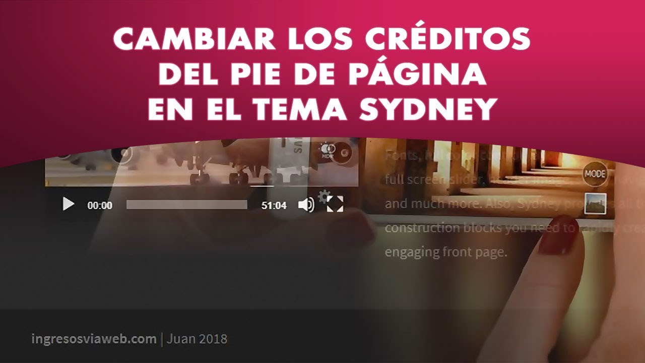 Modificar la firma o créditos de la barra inferior del footer del tema Sydney
