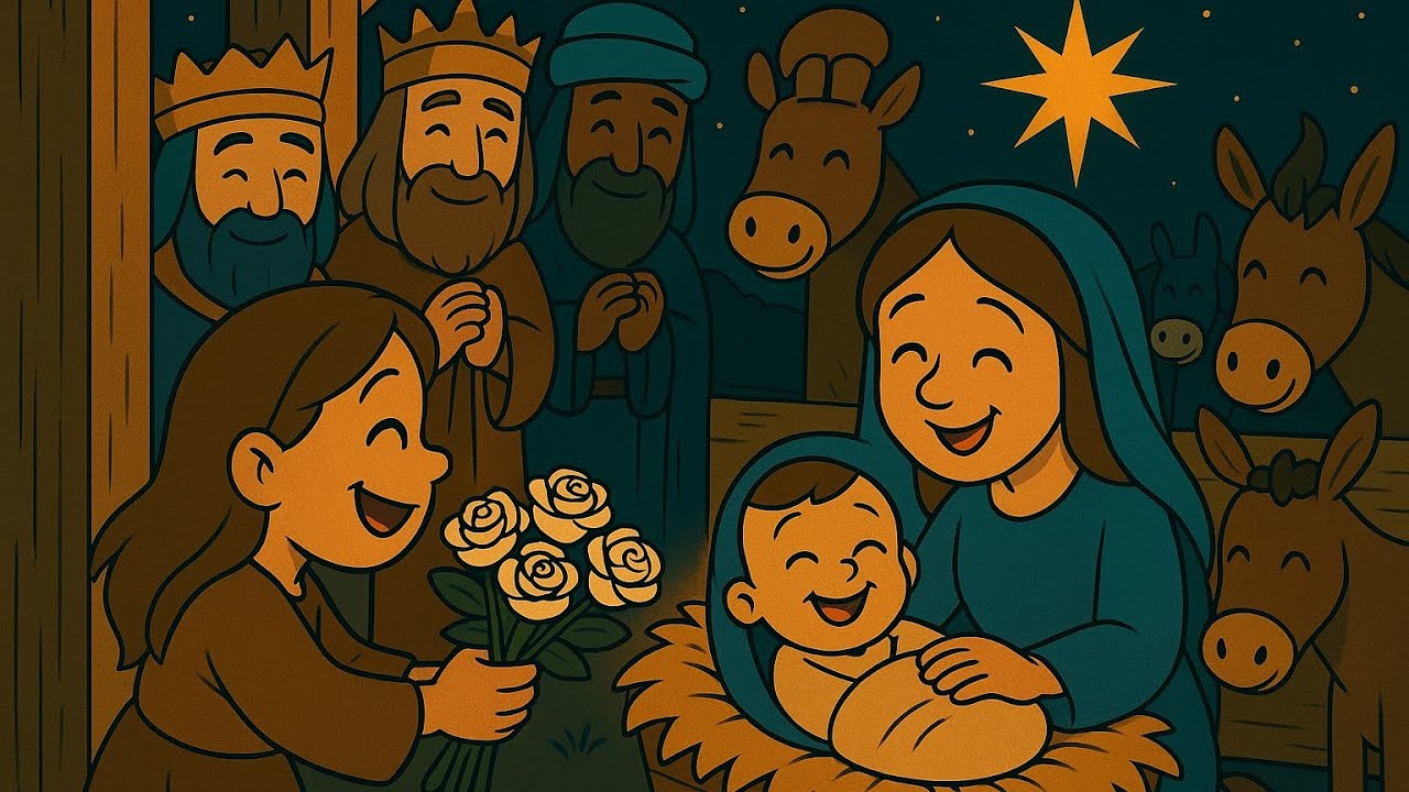 E Jesus deu seu primeiro sorriso.Natal.