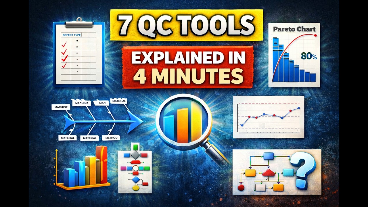 7 QC Tools Explained in 4 Minutes | Quality Control Basics for Engineers