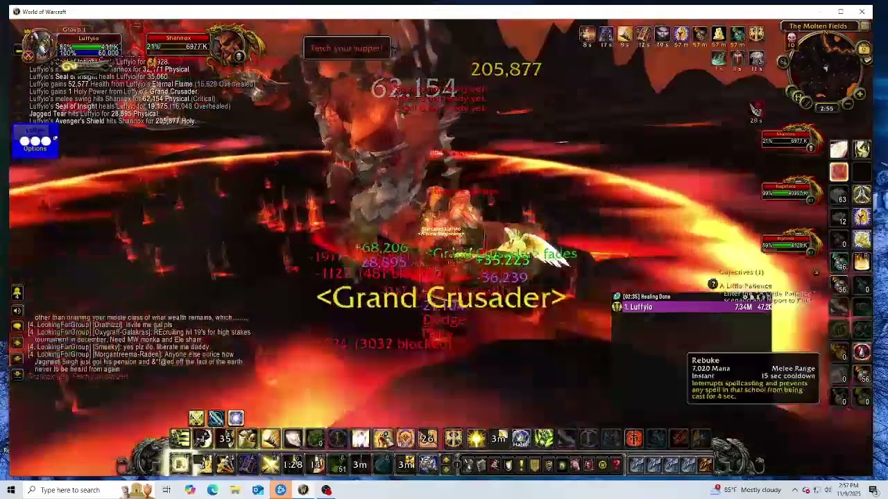 Heroic Shannox Solo with a Protection Paladin.Firelands 10 player.MOP Classic
