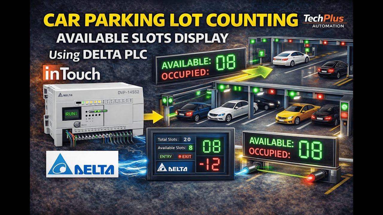 Parking Lot Automation PLC Tutorial For beginners (With Compare instruction) #plc #parkingautomation