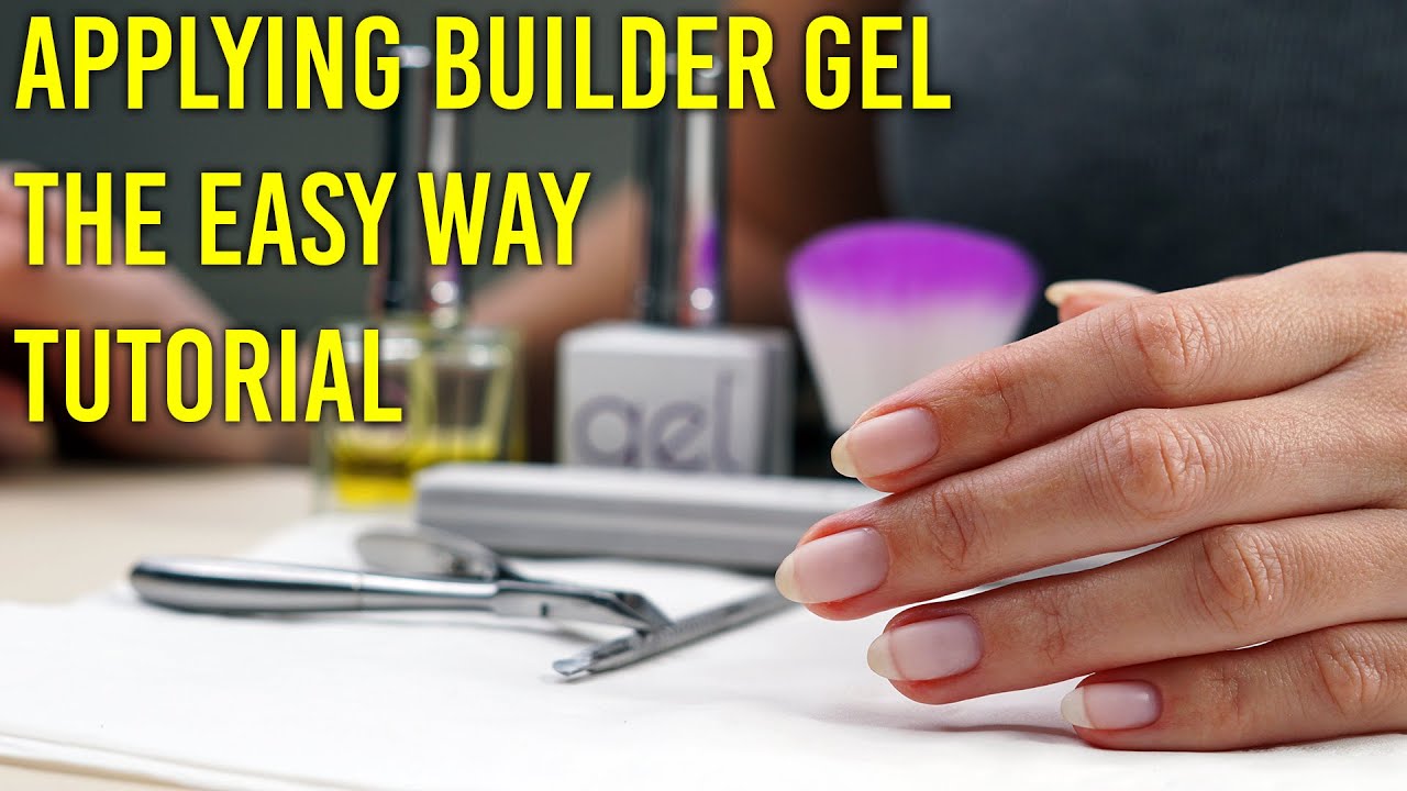 How to apply clear builder in a bottle (BIAB Gel Nails Tutorial)