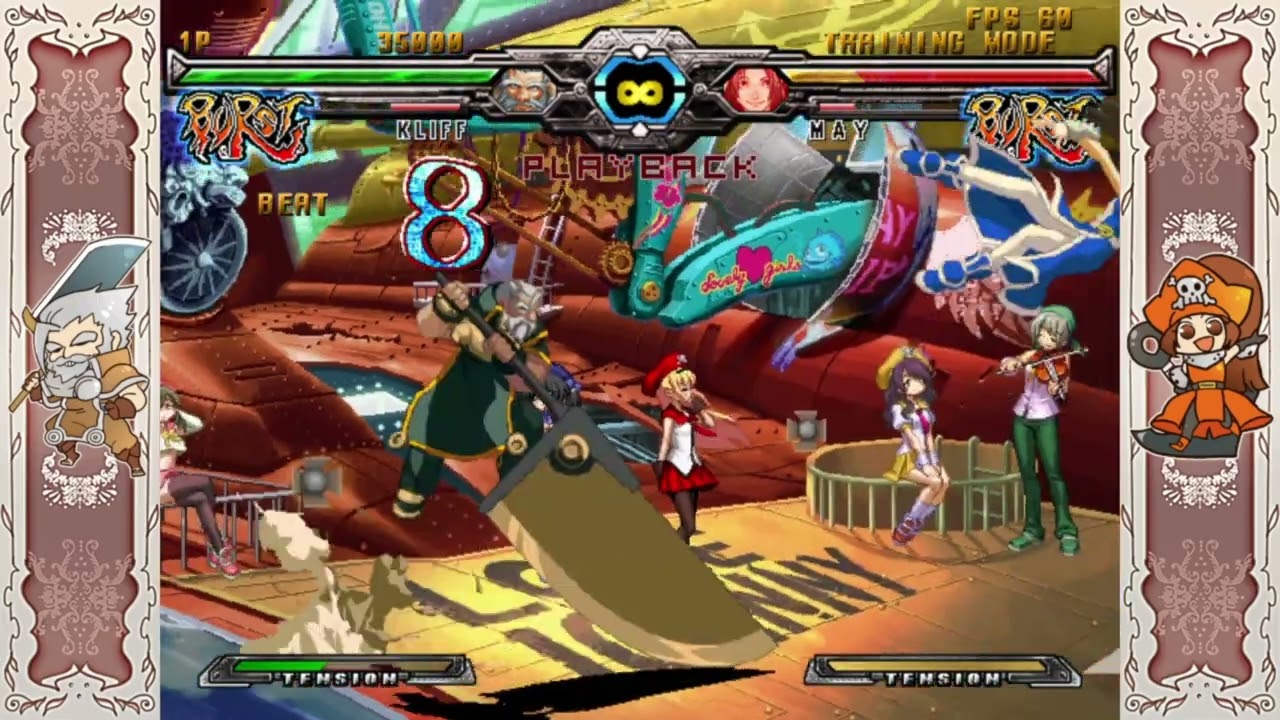 GGXX ACPR - Kliff midscreen 5d Touch of Death concept vs the entire cast