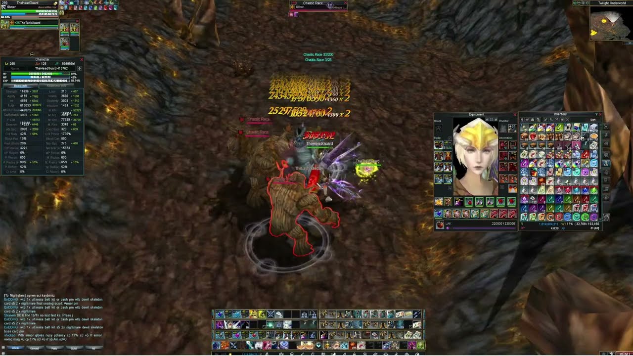 Rappelz 9.10 Twilight Underworld Chaotic Daily Tank Mode(20k Evasion) [Solo +25 Medal Slayer]