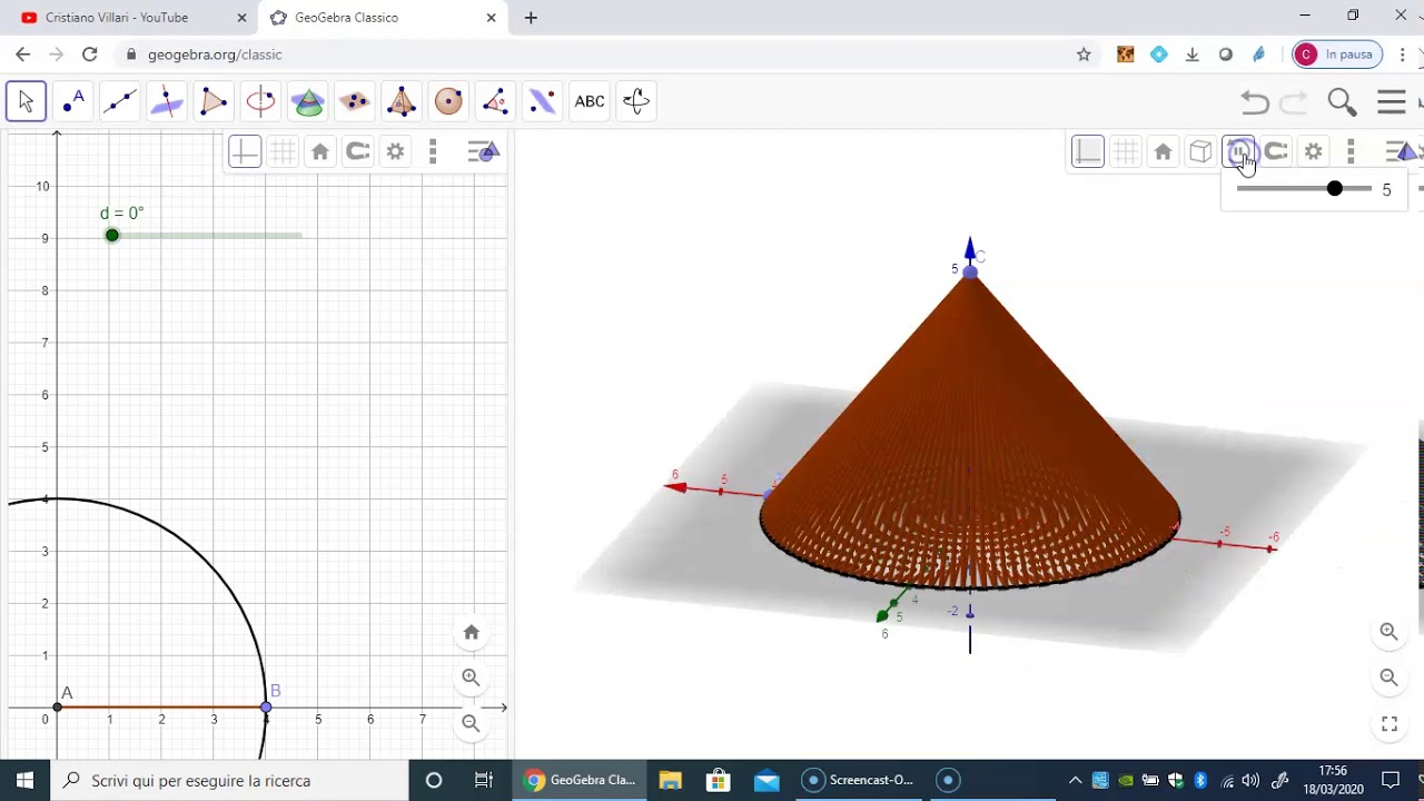 Geogebra - Generazione del cono