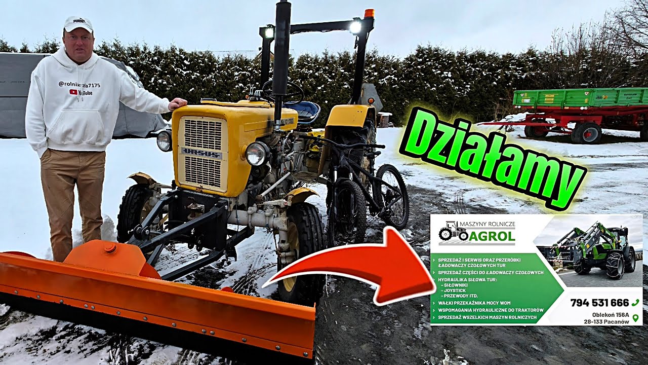 Pług śnieżny od firmy Agrol & Ursus & odśnieżanie & dźwięk C-330 