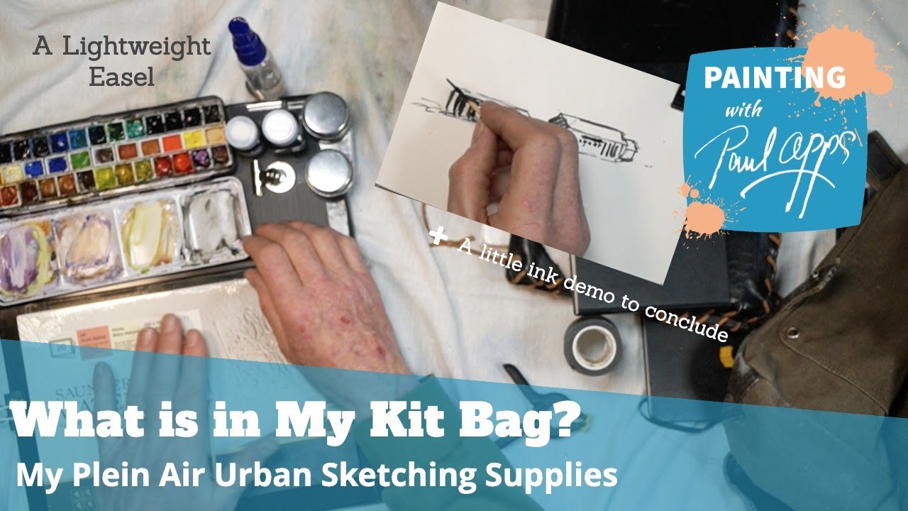 What's in my kit Bag?  - All My Plein Air & Urban Sketching Supplies | + An Ink Demo to Conclude.