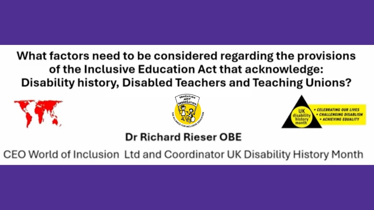 Disability history, Disabled Teachers and Teaching Unions | Dr Richard Rieser