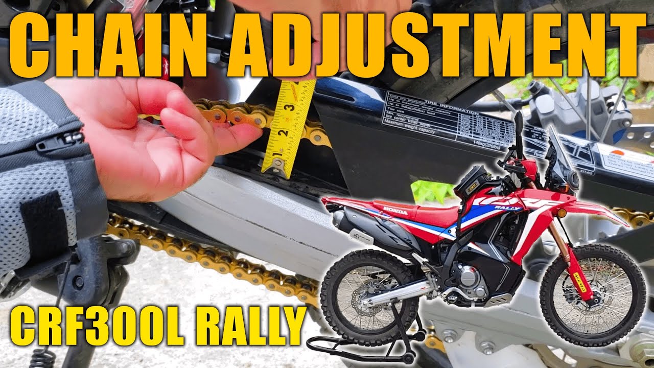 Регулировка натяжения цепи Honda CRF 300L / Rally с размерами инструментов и моментами затяжки
