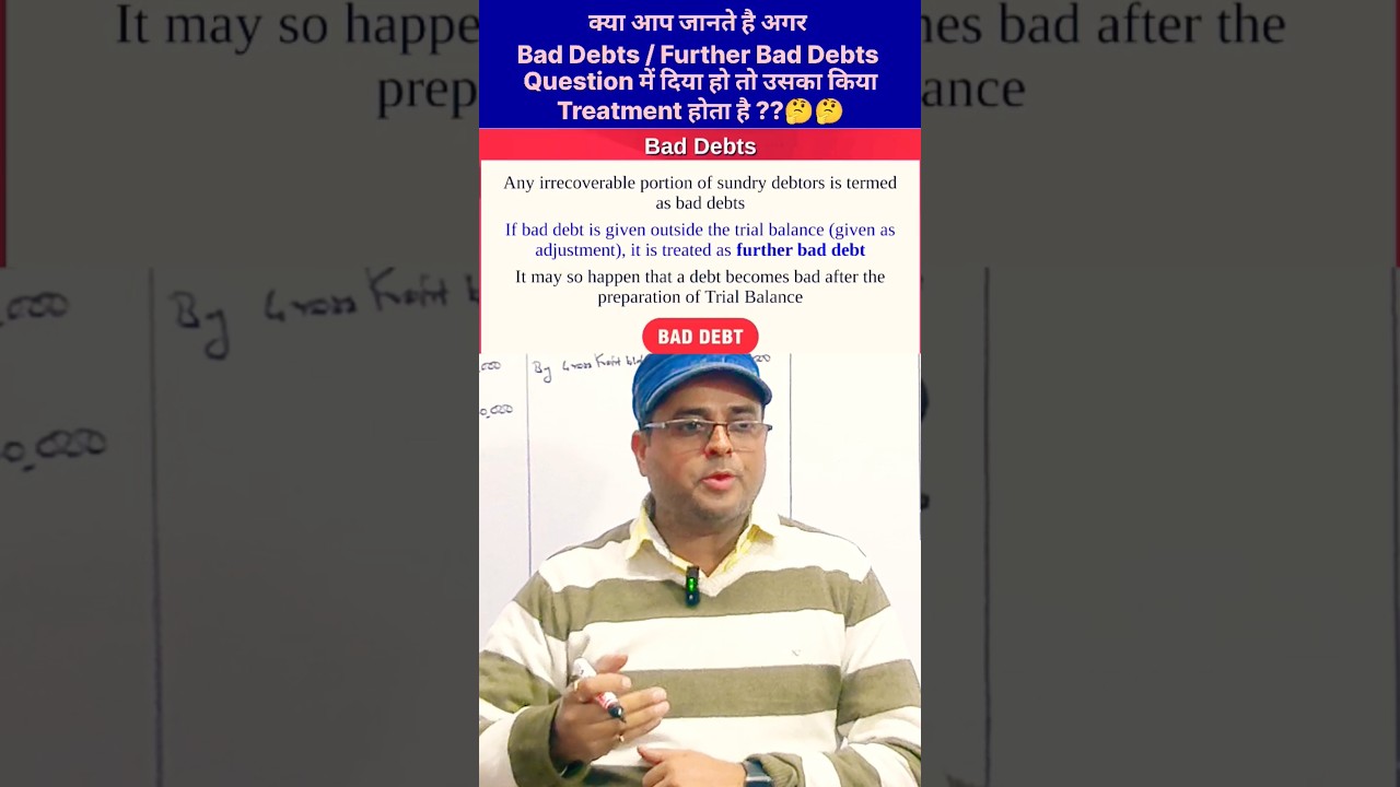 Further Bad debts | Provision for Doubtful Debts | Discount on Debtors 