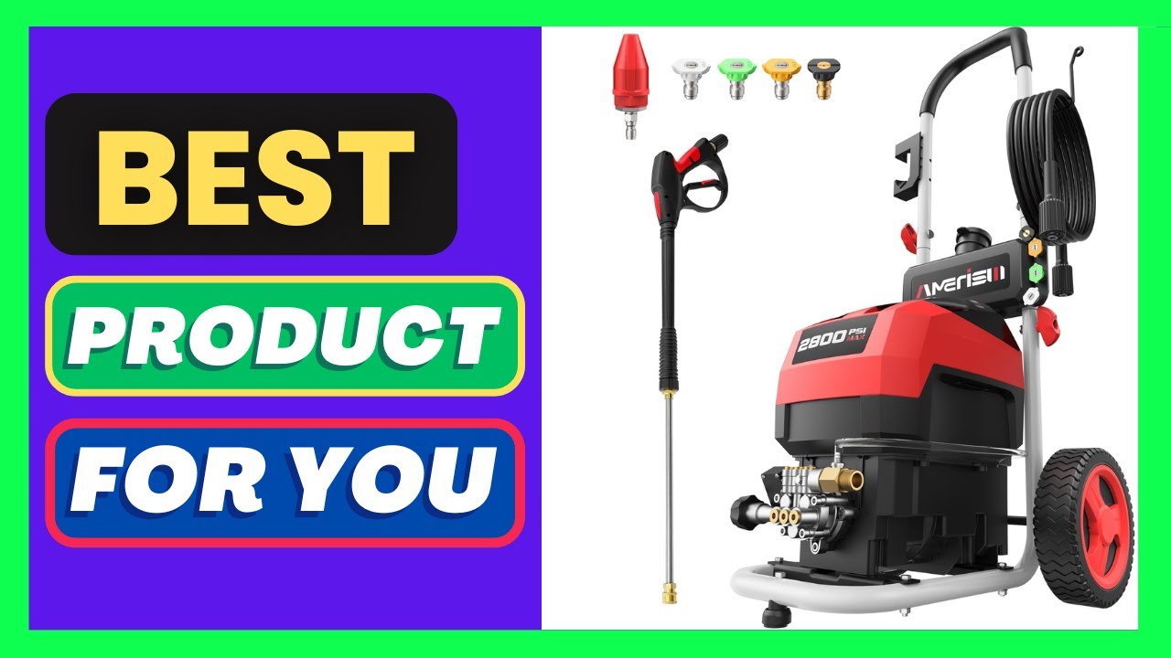 AMERISUN Electric Pressure Washer, Max 2800 PSI, 2.0 GPM, 5 Spray
