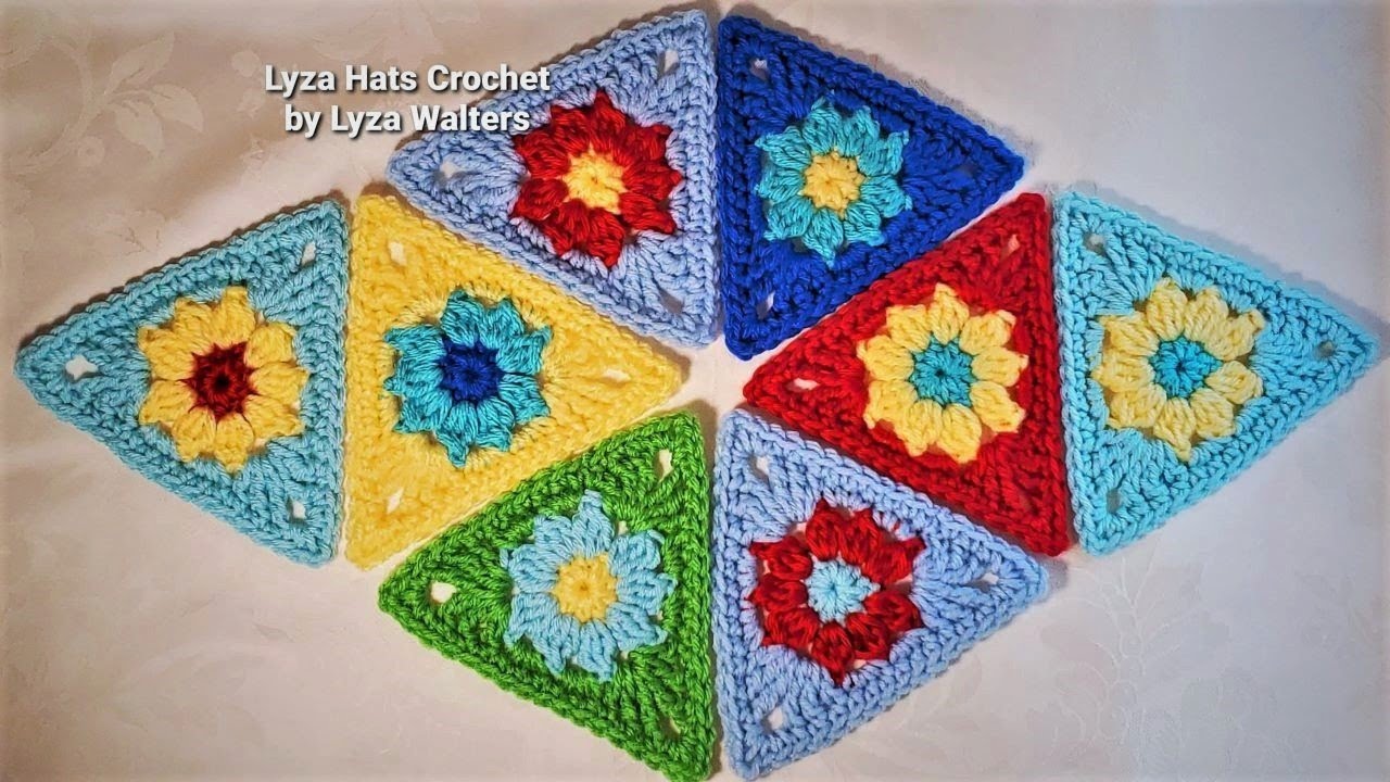 Crochet Flower in the Basic Triangle Motif