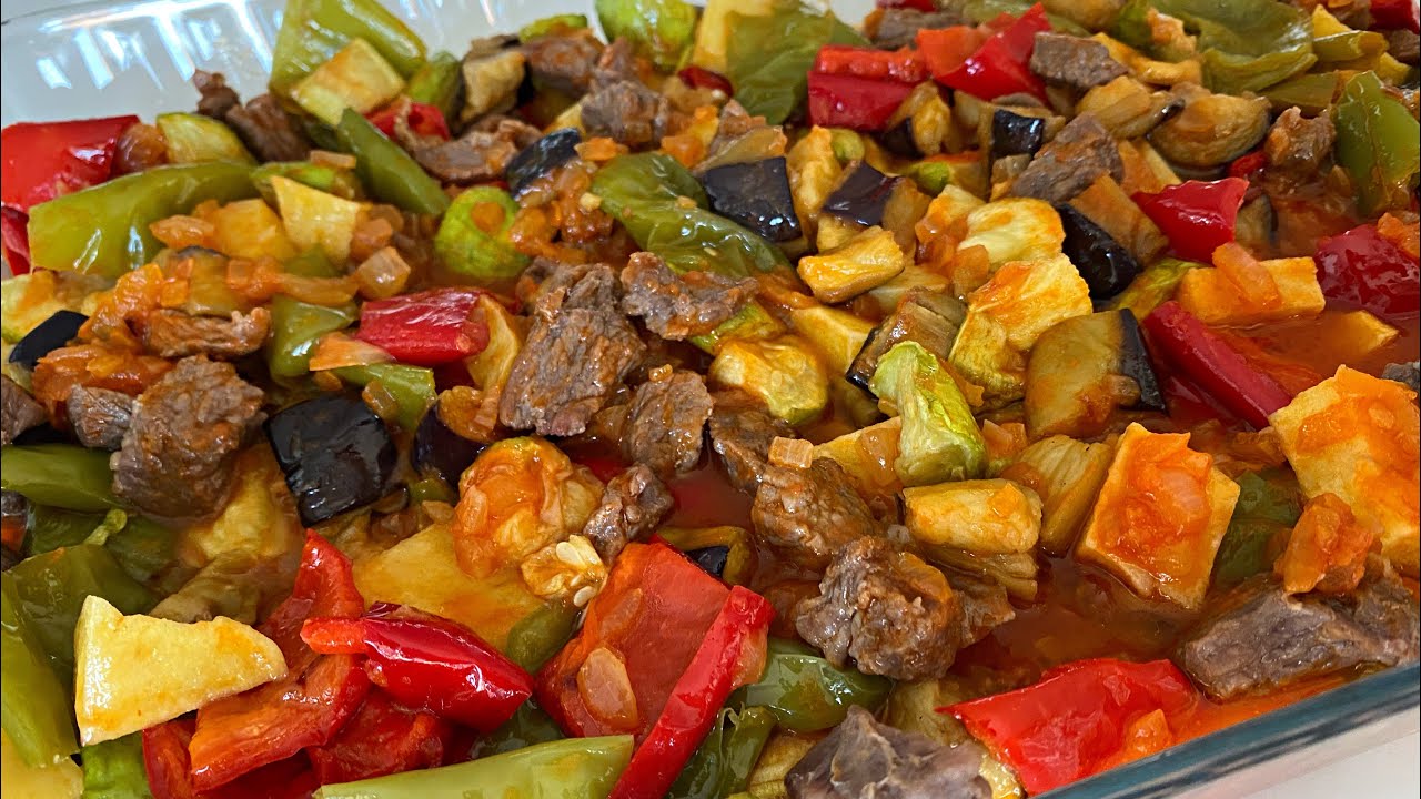 PARMAKLARA DİKKAT ⚠️ AŞIRI LEZZET İÇERİR💯 FIRINDA ETLİ SEBZE KEBABI TARİFİ ♨️