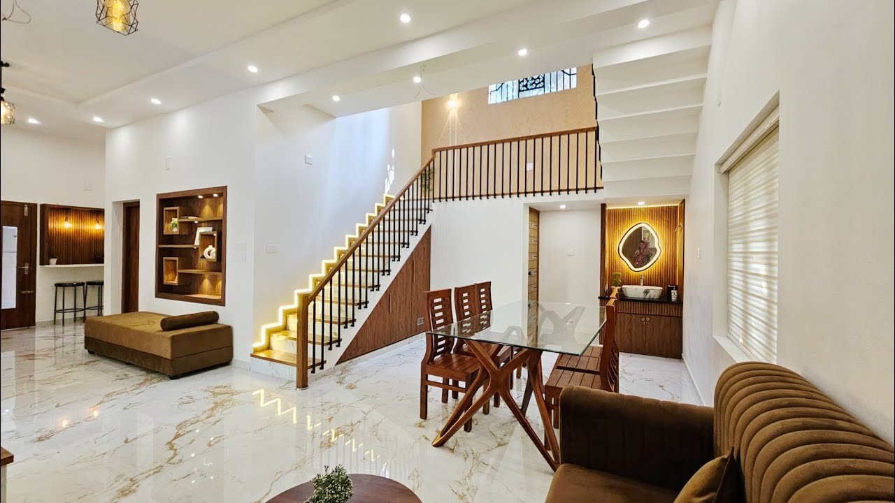 25 ലക്ഷം രൂപക്ക് interior ഉൾപ്പെടെ 1300sqft ൽ ഒറ്റനിലയിൽ 3ബെഡ്‌റൂം കിടിലൻ വീട്/2 lakhs interior ഉം❤️