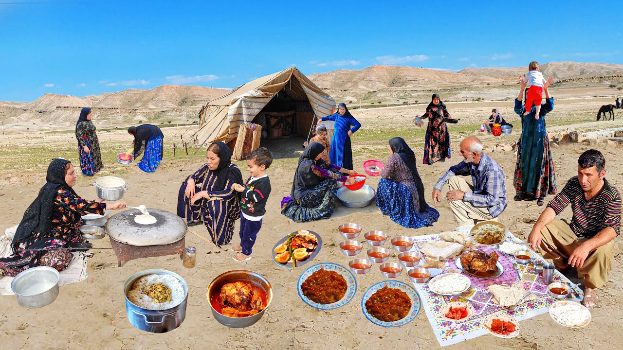 Mix Of IRAN Rural Dish from Organic Chicken, Eggplant tomato, macaroni, salmon to Bread▪️2k